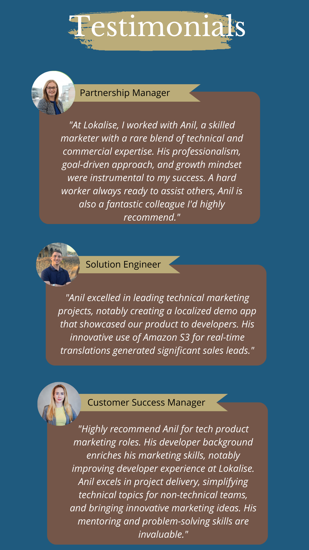 Testimonials from my colleagues at Lokalise